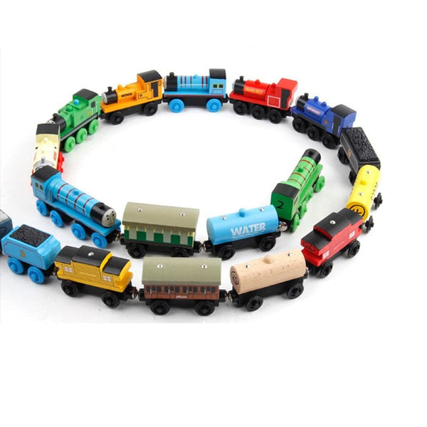Planet Gates Emily Wood Train Magnetic Wooden Trains Model Car Toy Compatible with Brio Brand Tracks Railway Locomotives Toys for Child