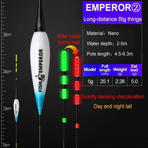Planet Gates EMPEROR 5g Fishing Smart Electronic Float Gravity Sensor Led 2g 5g 7g 10g Great Buoyancy 2021 Pose Bobbers CR425 Battery Glow Stick Summer