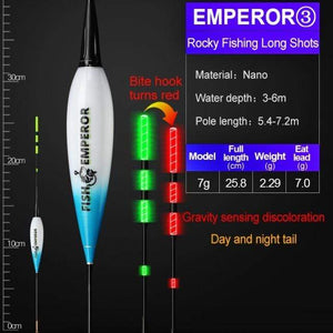 Planet Gates EMPEROR 7g Fishing Smart Electronic Float Gravity Sensor Led 2g 5g 7g 10g Great Buoyancy 2021 Pose Bobbers CR425 Battery Glow Stick Summer