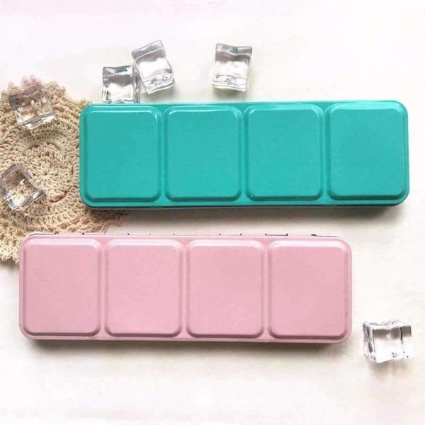 Planet Gates Empty iron box green Empty Watercolor Paints Tins Box with 12 Pcs Full Pans and 24 Half Pans For Art Painting Palette Supplies