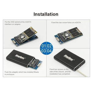 Enclosure adapter for mSATA to USB 3.0 HDD Hard Drive External Enclosure For mSATA SSD Case Box