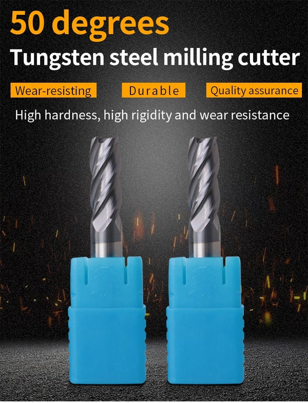 Planet Gates Endmill HRC50 4 Flute High quality Alloy Carbide Tungsten Steel Milling Cutter End Mill 3mm 4mm 5mm 6mm 8mm 10mm Milling Tools