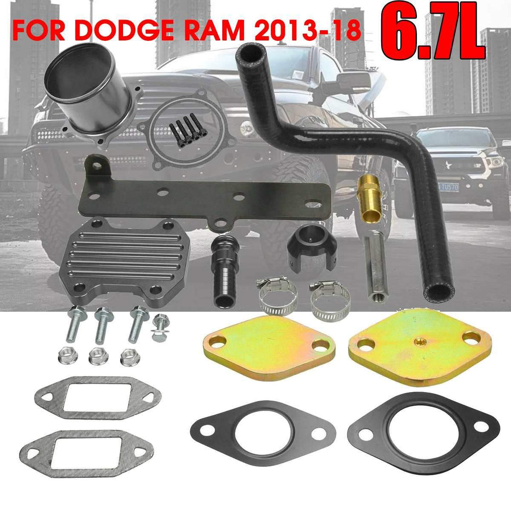 Planet Gates Engine EGR Cooler Kit & Throttle Valve Delete Kit & Block OFF Plate Kit For Dodge Ram 2013 2014 2015 2016 2017 2018 6.7L Diesel