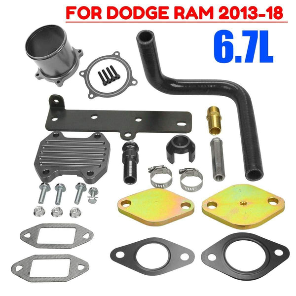 Planet Gates Engine EGR Cooler Kit & Throttle Valve Delete Kit & Block OFF Plate Kit For Dodge Ram 2013 2014 2015 2016 2017 2018 6.7L Diesel