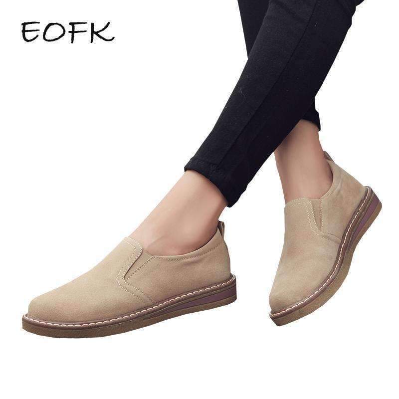 Planet Gates EOFK New Spring Autumn Women Moccasins Women's Flats Suede Genuine leather Shoes Woman Lady Loafers Slip On Flat Shoes