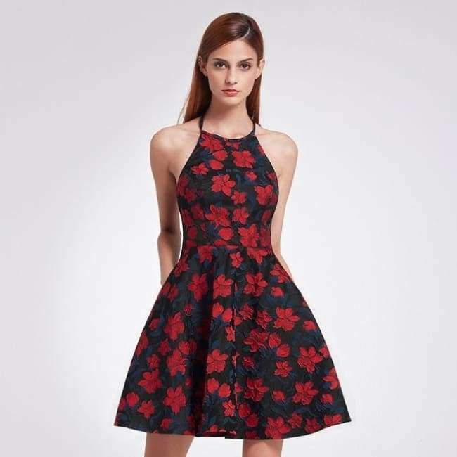 Planet Gates EP05947NR / 4 / China New Fashion Retro Off Shoulder Ever Pretty EP05947 Dresses Women's Flare Party Dresses Floral Print robe Cocktail Dresses
