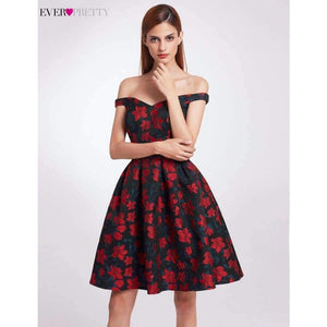 Planet Gates EP05947NR / 4 / China New Fashion Retro Off Shoulder Ever Pretty EP05947 Dresses Women's Flare Party Dresses Floral Print robe Cocktail Dresses