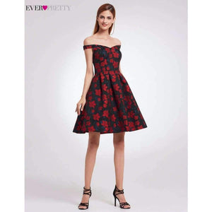Planet Gates EP05947NR / 4 / China New Fashion Retro Off Shoulder Ever Pretty EP05947 Dresses Women's Flare Party Dresses Floral Print robe Cocktail Dresses