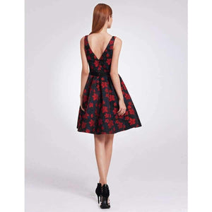 Planet Gates EP05947NR / 4 / China New Fashion Retro Off Shoulder Ever Pretty EP05947 Dresses Women's Flare Party Dresses Floral Print robe Cocktail Dresses