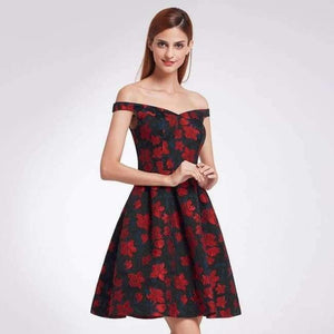 Planet Gates EP05947NR / 4 / China New Fashion Retro Off Shoulder Ever Pretty EP05947 Dresses Women's Flare Party Dresses Floral Print robe Cocktail Dresses