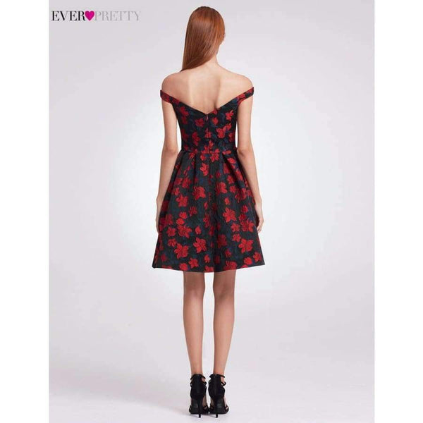 Planet Gates EP05947NR / 4 / China New Fashion Retro Off Shoulder Ever Pretty EP05947 Dresses Women's Flare Party Dresses Floral Print robe Cocktail Dresses
