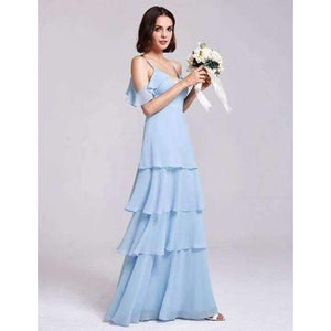 Planet Gates EP07211-Burgundy / 4 / China Dresses Ever Pretty 07211 Sexy One Shoulder A-line Ruffles Floor-Length Belt Gowns Beach Wedding Guest Dress