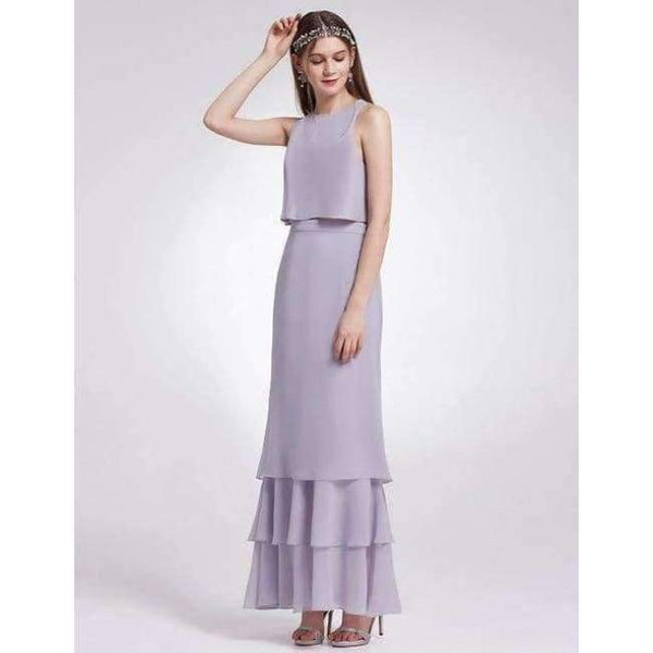 Planet Gates EP07211-Burgundy / 4 / China Dresses Ever Pretty 07211 Sexy One Shoulder A-line Ruffles Floor-Length Belt Gowns Beach Wedding Guest Dress