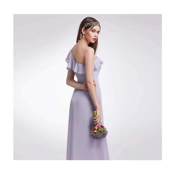 Planet Gates EP07211-Burgundy / 4 / China Dresses Ever Pretty 07211 Sexy One Shoulder A-line Ruffles Floor-Length Belt Gowns Beach Wedding Guest Dress