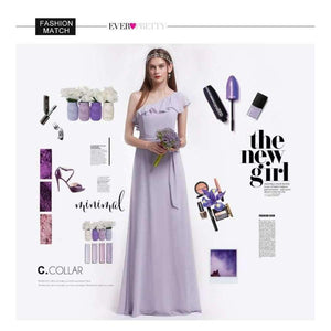 Planet Gates EP07211-Burgundy / 4 / China Dresses Ever Pretty 07211 Sexy One Shoulder A-line Ruffles Floor-Length Belt Gowns Beach Wedding Guest Dress