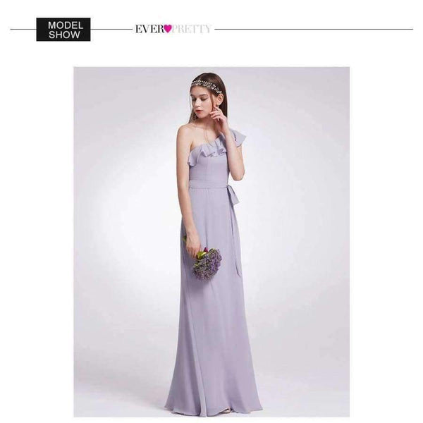 Planet Gates EP07211-Burgundy / 4 / China Dresses Ever Pretty 07211 Sexy One Shoulder A-line Ruffles Floor-Length Belt Gowns Beach Wedding Guest Dress