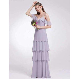 Planet Gates EP07211-Burgundy / 4 / China Dresses Ever Pretty 07211 Sexy One Shoulder A-line Ruffles Floor-Length Belt Gowns Beach Wedding Guest Dress