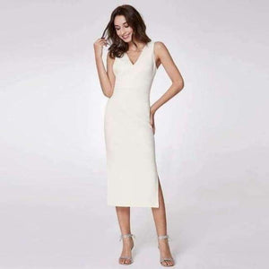 Planet Gates EP07235WH / 4 / China Cocktail Dresses Ever Pretty EP05967 Women's V-neck Elegant Party Dresses with Ruffles Abendkleider Robe Cocktail