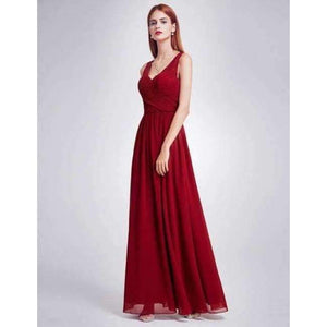 Planet Gates EP08871BD / 4 / China Burgundy Bridesmaid Dresses Long Chiffon Applique Cheap Floor Length Wedding Bridesmaid Gown Formal Party Gowns