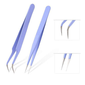 Planet Gates ESD15-12-MPURPLE TOP Quality Stainless Steel Tweezers Rainbow Color Straight Bend ESD Multifunction Eyelash Tweezers For Nail Sewing DIY