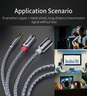 Planet Gates Essager RCA Audio Cable Jack 3.5 to 2 RCA Cable 3.5mm Jack to 2RCA Male Splitter Aux Cable for TV PC Amplifiers DVD Speaker Wire