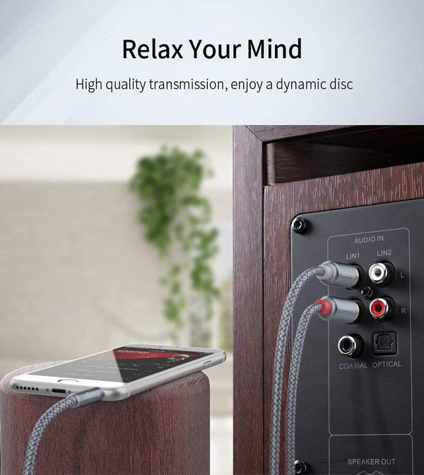 Planet Gates Essager RCA Audio Cable Jack 3.5 to 2 RCA Cable 3.5mm Jack to 2RCA Male Splitter Aux Cable for TV PC Amplifiers DVD Speaker Wire