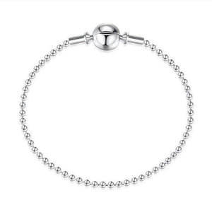 Planet Gates Essence Ball Chain / 15cm 925 Sterling Silver Bracelet Bead Charm Heart Snowflake Rose Snake Chain Basic Bracelets Pan Women DIY Jewelry