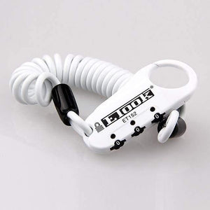 Planet Gates ET 152 White Mini Bicycle Lock 3 Digital Password Lock Bike Helmet Code Combination Road Bike Anti-theft Cable Portable Cycling Lock