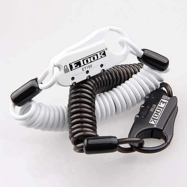 Planet Gates ET 152 White Mini Bicycle Lock 3 Digital Password Lock Bike Helmet Code Combination Road Bike Anti-theft Cable Portable Cycling Lock