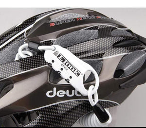 Planet Gates ET 152 White Mini Bicycle Lock 3 Digital Password Lock Bike Helmet Code Combination Road Bike Anti-theft Cable Portable Cycling Lock