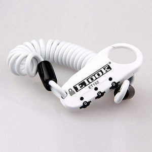Planet Gates ET 152 White Mini Bicycle Lock 3 Digital Password Lock Bike Helmet Code Combination Road Bike Anti-theft Cable Portable Cycling Lock