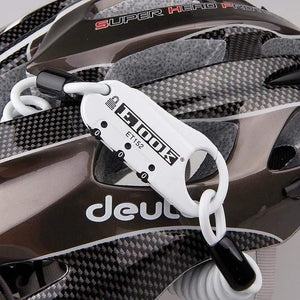 Planet Gates ET 152 White Mini Bicycle Lock 3 Digital Password Lock Bike Helmet Code Combination Road Bike Anti-theft Cable Portable Cycling Lock
