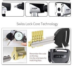 Planet Gates ET555-S Bike Chain Lock Motorcycle Lock Bicycle Accessories Anti 12 Ton Hydraulic Shear Reflective Cloth Swiss Technology Cylinder