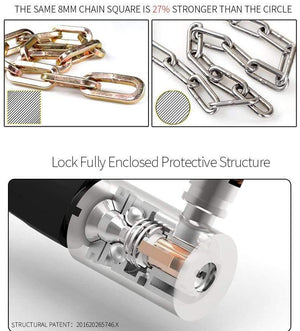 Planet Gates ET555-S Bike Chain Lock Motorcycle Lock Bicycle Accessories Anti 12 Ton Hydraulic Shear Reflective Cloth Swiss Technology Cylinder