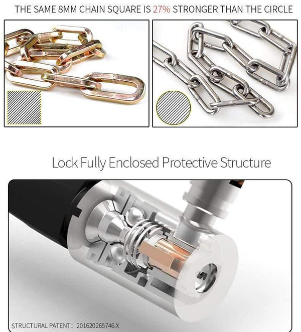 Planet Gates ET555-S Bike Chain Lock Motorcycle Lock Bicycle Accessories Anti 12 Ton Hydraulic Shear Reflective Cloth Swiss Technology Cylinder