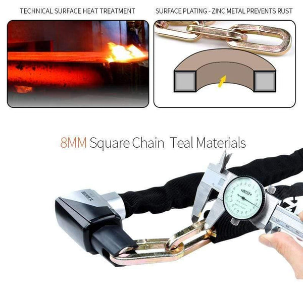 Planet Gates ET555-S Bike Chain Lock Motorcycle Lock Bicycle Accessories Anti 12 Ton Hydraulic Shear Reflective Cloth Swiss Technology Cylinder
