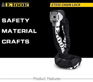 Planet Gates ET555-S Bike Chain Lock Motorcycle Lock Bicycle Accessories Anti 12 Ton Hydraulic Shear Reflective Cloth Swiss Technology Cylinder