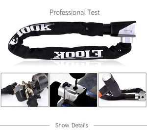 Planet Gates ET555-S Bike Chain Lock Motorcycle Lock Bicycle Accessories Anti 12 Ton Hydraulic Shear Reflective Cloth Swiss Technology Cylinder