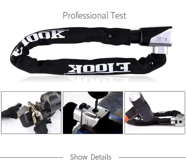 Planet Gates ET555-S Bike Chain Lock Motorcycle Lock Bicycle Accessories Anti 12 Ton Hydraulic Shear Reflective Cloth Swiss Technology Cylinder