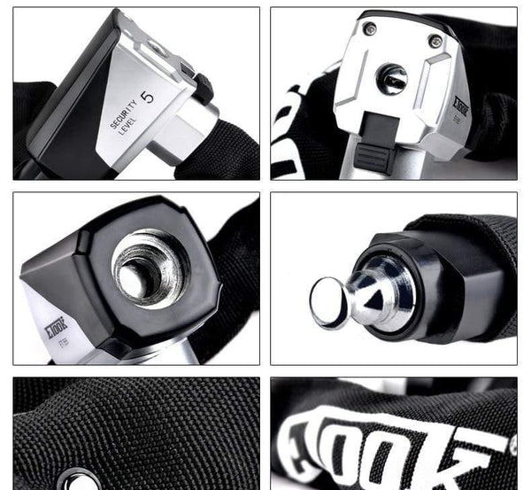 Planet Gates ET555-S Bike Chain Lock Motorcycle Lock Bicycle Accessories Anti 12 Ton Hydraulic Shear Reflective Cloth Swiss Technology Cylinder