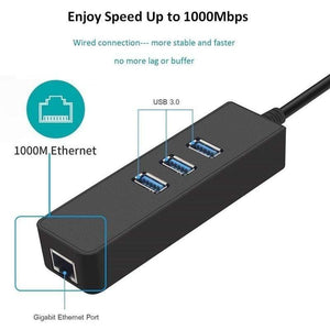 Planet Gates Ethernet Adapter Portable USB 3.0 to RJ45 10/100 /1000 Mbps Network LAN Wired Adapter