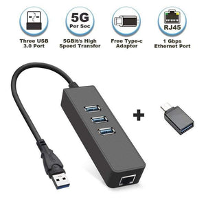 Planet Gates Ethernet Adapter Portable USB 3.0 to RJ45 10/100 /1000 Mbps Network LAN Wired Adapter