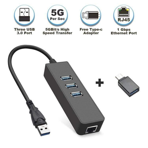 Planet Gates Ethernet Adapter Portable USB 3.0 to RJ45 10/100 /1000 Mbps Network LAN Wired Adapter