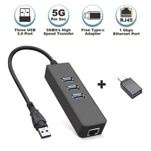 Planet Gates Ethernet Adapter Portable USB 3.0 to RJ45 10/100 /1000 Mbps Network LAN Wired Adapter