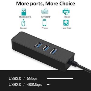 Planet Gates Ethernet Adapter Portable USB 3.0 to RJ45 10/100 /1000 Mbps Network LAN Wired Adapter