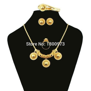 Planet Gates Ethiopian Habesha Jewelry 18k Gold Color Jewelry Bridal Temperament Jewelry Wedding Jewelry Sets for Women