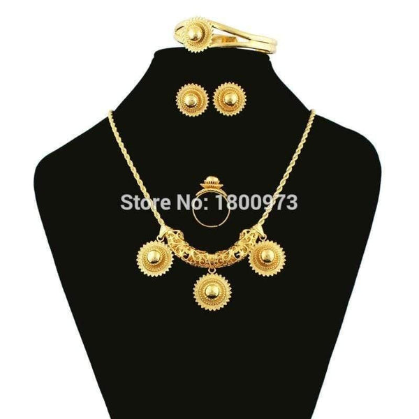 Planet Gates Ethiopian Habesha Jewelry 18k Gold Color Jewelry Bridal Temperament Jewelry Wedding Jewelry Sets for Women
