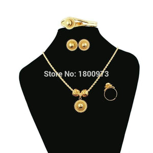 Planet Gates Ethiopian Habesha Jewelry 18k Gold Color Jewelry Bridal Temperament Jewelry Wedding Jewelry Sets for Women