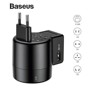 Planet Gates EU Baseus Universal USB Travel Charger for Samsung Galaxy S8 S9 Plus Whirl USB AC Powered Travel Portable Phone Charger Adapter