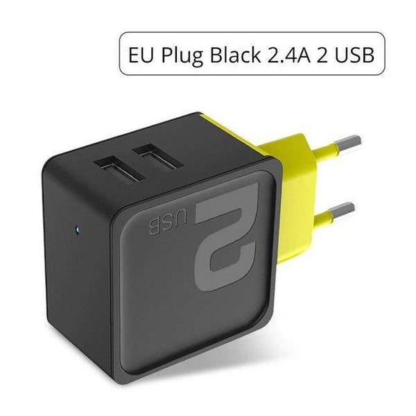 Planet Gates EU Black 2.4A 2 USB ROCK Sugar 4 2 1 Ports USB Wall Charger Phone Fast Travel Adapter 5V1A 5V2.4A 5V4A EU US Plug For iPhone Samsung Xiaomi
